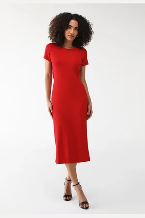 LEZ A LEZ Vestido Canelado Midi Decote Costa