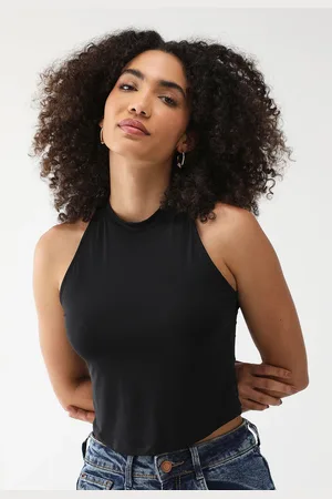 LEZ A LEZ Regata Cropped Ajustada Lisa Preta