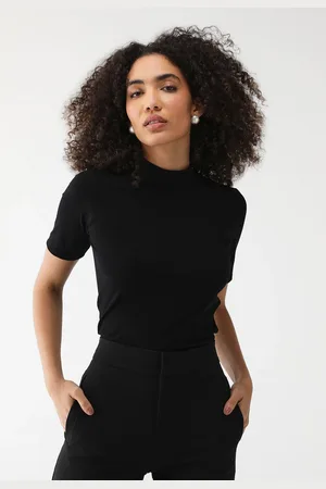 LEZ A LEZ Blusa Canelada Ajustada Lisa Preta