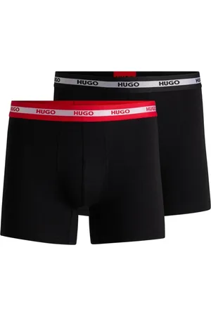 HUGO BOSS Pack De Três Boxers Compridos De Algodão Elástico Com Logos Multicolorido - G-L