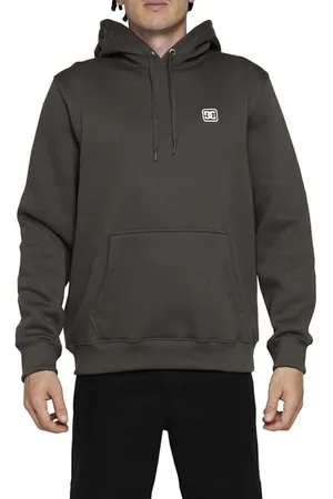 Dcshoes Moletom Canguru Rubber Label 305G WT24 Cinza Escuro