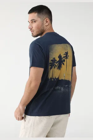 OSKLEN Camiseta Reta Vintage Coqueiros Azul-Marinho