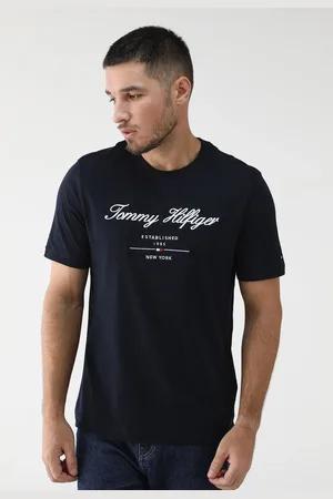Tommy Hilfiger Camiseta Reta Logo Azul-Marinho