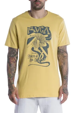 RVCA Camiseta Leave Behind SM24 Masculina Mostarda