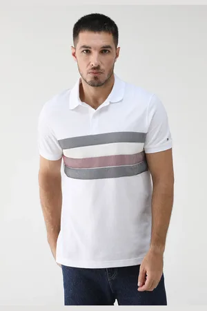 Tommy Hilfiger Camisa Polo Regular Listras Branca
