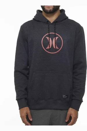Hurley Moletom Canguru Circle Icon Oversize W23 Preto Mescla