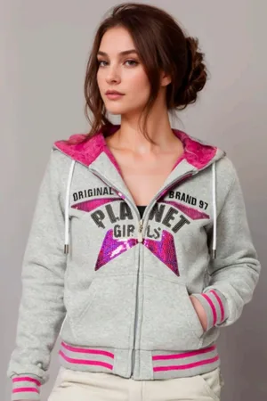 Planet Girls Moletom Feminino Dupla Face Star Claro