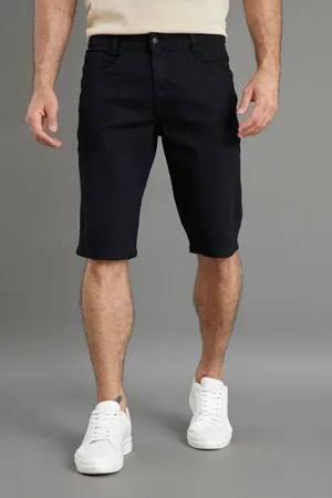 Lemier Jeans Bermuda Slim Fit Masculina em Sarja na Cor Preto Lemier Collection