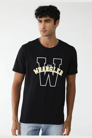 Wrangler Camiseta Reta Estampada Preta