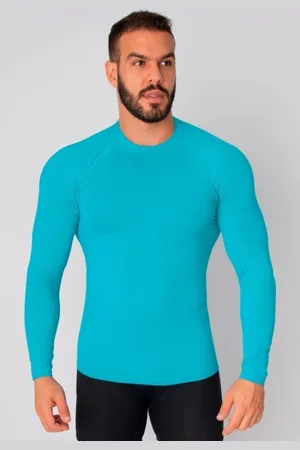Bella Fiore Modas Camisa Masculina Térmica Poliamida UV Segunda Pele Claro