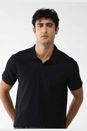 Calvin Klein Camisa Polo Reta Logo Preta