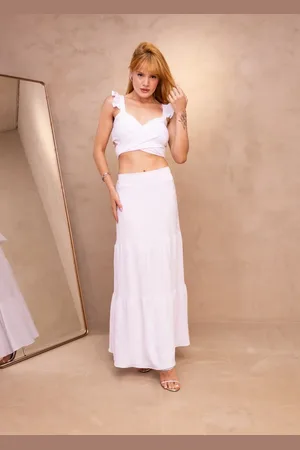 Cia do Vestido Conjunto Cropped e Saia Longuette Réveillon Ano Novo