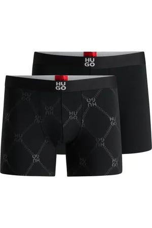 HUGO BOSS Pack De Dois Boxers De Algodão Elástico Com Logos - EG-XL