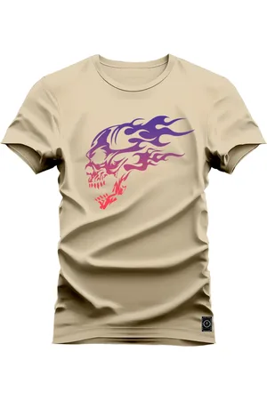 Nexstar Camiseta Algodão T-Shirt Estampa Dtf Digital Caveira fire