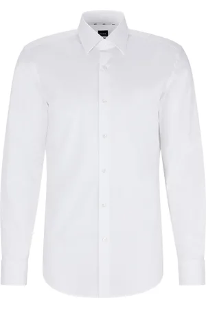HUGO BOSS Camisa Slim Fit Em Popeline De Algodão Stretch Easy Iron