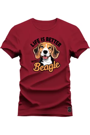 Nexstar Camiseta Tecido Confortável Macio Estampada Beagle