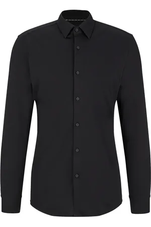 HUGO BOSS Camisa Slim Fit Em Jersey De Algodão De Performance Misto Com Stretch