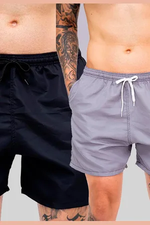 Mooboots Kit 2 Shorts Tactel Premium Bermudas Moda Praia tectel Cinza e Preto