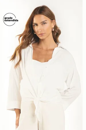 Marialicia Camisa Feminina Laço Frontal