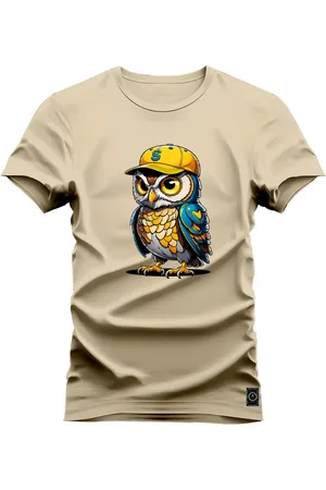 Nexstar Camiseta Algodão T-Shirt Estampada Dtf Coruja