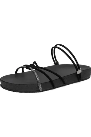 Ferracioli Sandália Papete Numeração Especial Strass Preto 04