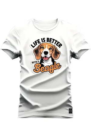 Nexstar Camiseta Tecido Confortável Macio Estampada Beagle