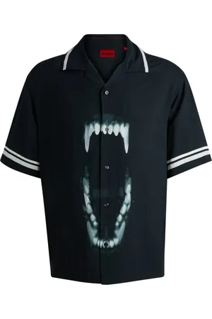 HUGO BOSS Camisa Larga Com Estampa Animal E Riscas - P-S