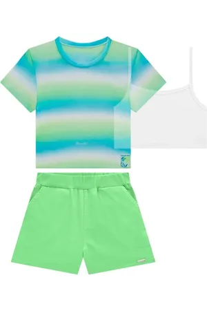 Nina Go Infantil - Conjunto Blusa em Tule com Top e Short Feminino