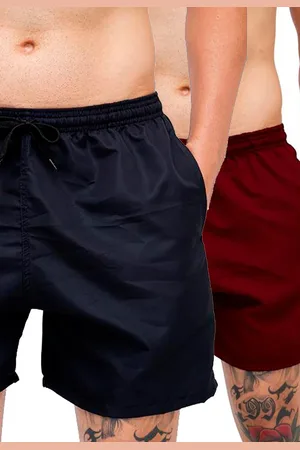Mooboots Kit 2 Shorts Tactel Premium Bermudas Moda Praia tectel Vinho e Preto