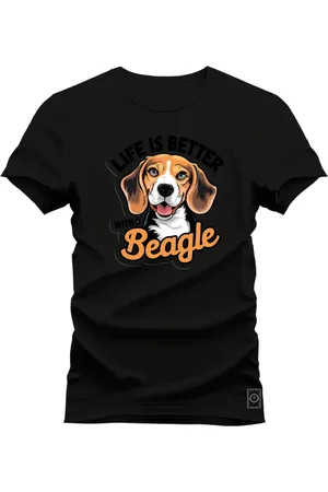 Nexstar Camiseta Tecido Confortável Macio Estampada Beagle