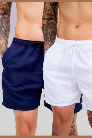 Mooboots Kit 2 Shorts Tactel Premium Bermudas Moda Praia tectel Azul marinho e Branco