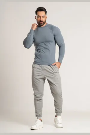 VEKYO Conjunto Blusa Manga Longa Térmica UV e Calça Moletinho Com Cadarço Fitness