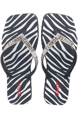 Schutz Chinelo Jellys Tira Metalizada Zebra