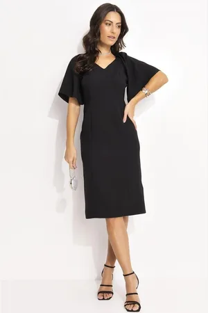 QUINTESS Vestido Em Crepe Plano