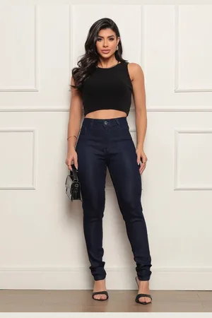 Avec Calça Jeans Skinny Feminino Confortável Tecido Premium