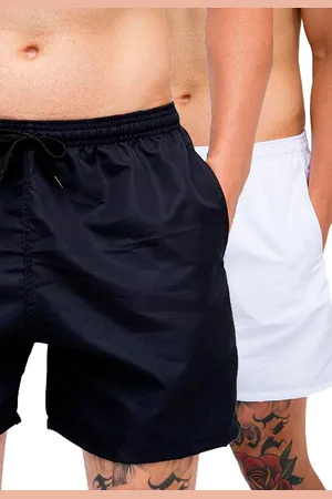 Mooboots Kit 2 Shorts Tactel Premium Bermudas Moda Praia tectel Branco e Preto