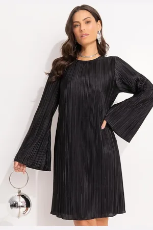 QUINTESS Vestido Em Malha Plissada