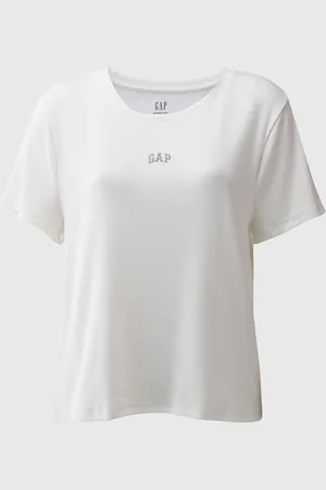 GAP Camiseta Reta Logo Off-White