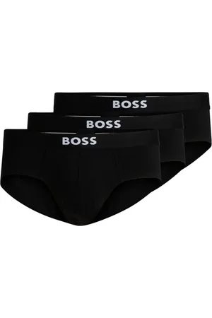 HUGO BOSS Pack De Três Cuecas De Algodão Elástico Com Logo