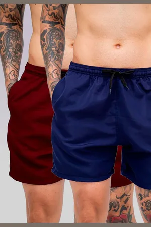 Mooboots Kit 2 Shorts Tactel Premium Bermudas Moda Praia tectel Azul marinho e Vinho Bordo Marsala Vermelho Escuro