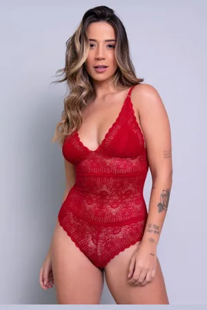 Bella Fiore Modas Body Feminino Sexy Renda Transparente