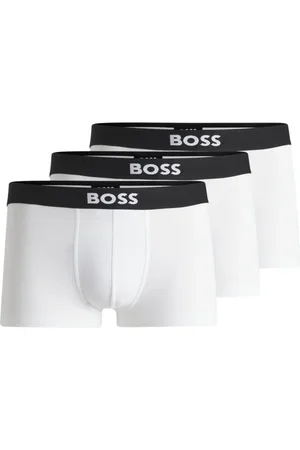 HUGO BOSS Pack De Três Cuecas De Algodão Elástico Com Logo