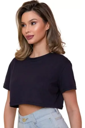 Mooboots Camiseta Cropped Liso Blusa Reta Street