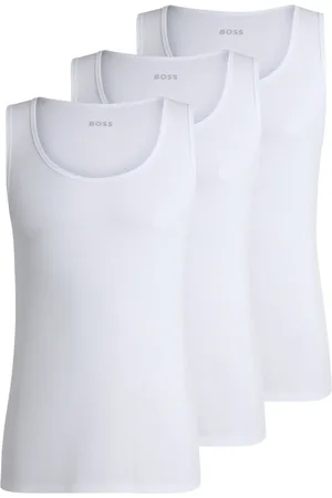 HUGO BOSS Pack Com Três Regatas De Algodão Com Logo Bordado