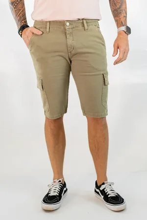 Anticorpus JeansWear Bermuda Cargo Masculina Sarja Color Elastano Anticorpus