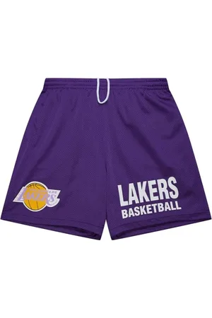 Mitchell & Ness Shorts Gameday Mesh 7" Vintage Logo Los Angeles Lakers Roxa"