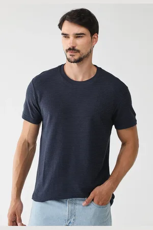 Reserva Camiseta Reta Listrada Azul-Marinho