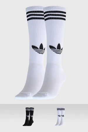 adidas Kit 2pçs Meia Cano Alto Trefoil Branca