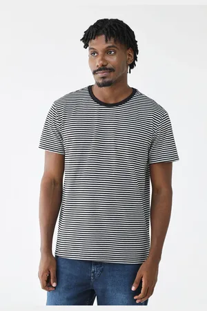 Reserva Camiseta Regular Listrada Piquet Preta
