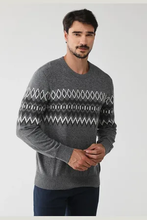 GAP Suéter Tricot Reta Heather Grey Cinza